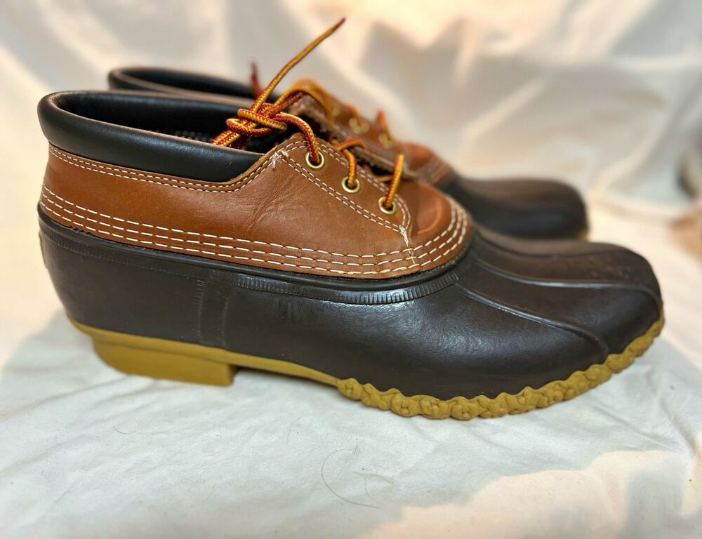 L.L.Bean Bean Boots Men’s 12 Duck Boot Brown/Black Leather Rubber Lace-Up